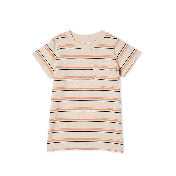 Milky Baby Natural Stripe Tee - Natural