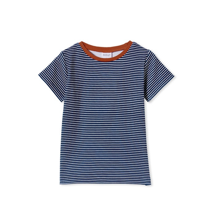 Milky Baby Navy Mini Stripe Tee