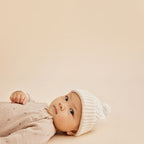 Knitted Cable Hat - Sand Melange
