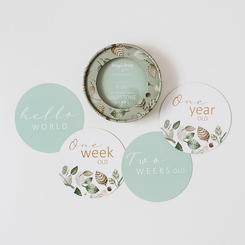 Snuggle Hunny Reversible Milestone Cards - Daintree & Sage