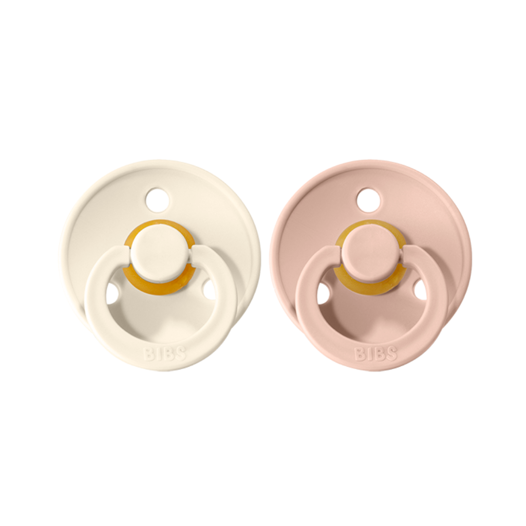 BIBS Colour Pacifier 2 Pack - Ivory/Blush