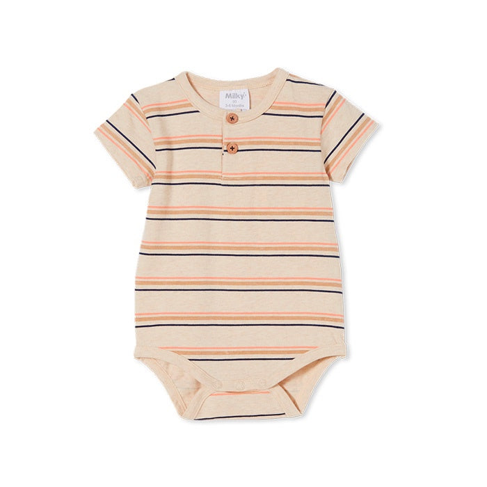 Milky Natural Stripe Bubbysuit - Natural