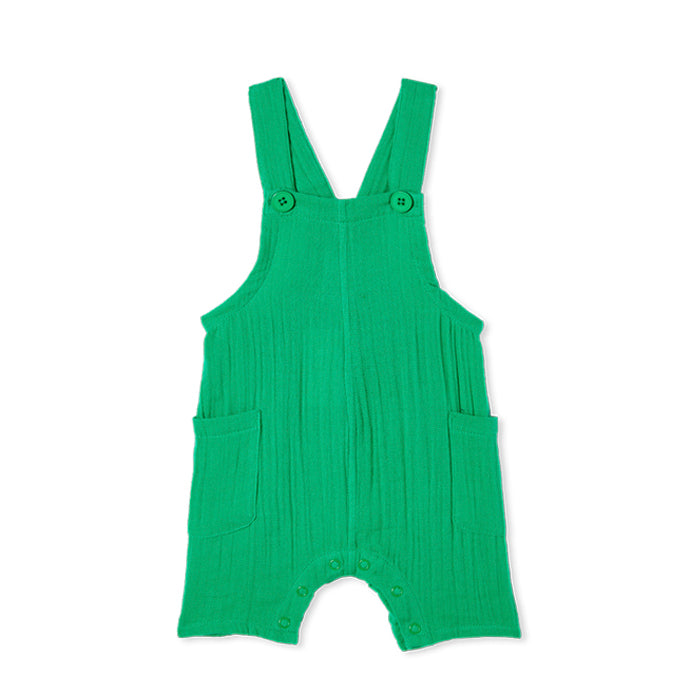 Milky Crinkle Cotton Overall - Green