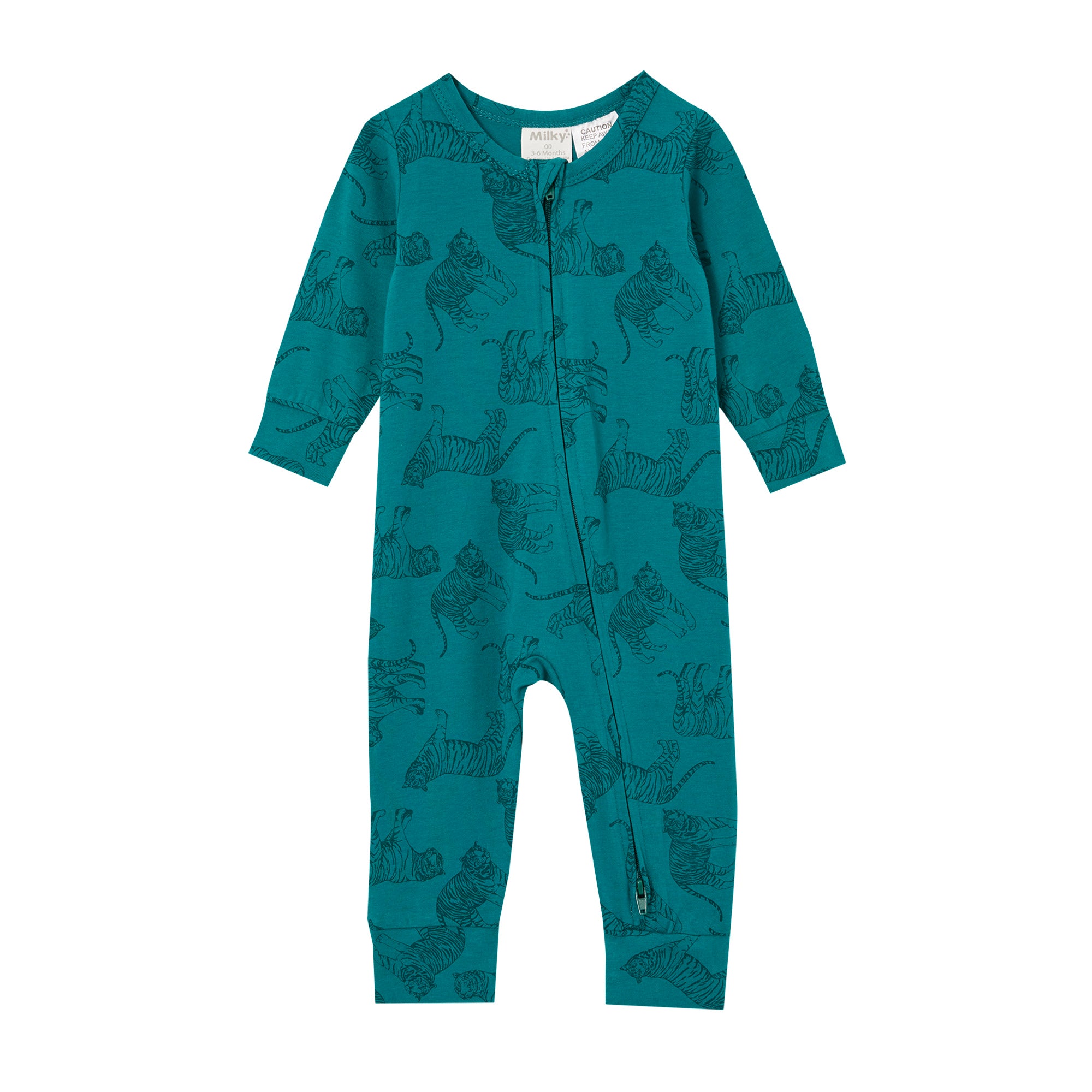 Milky Zip Romper - Tigers
