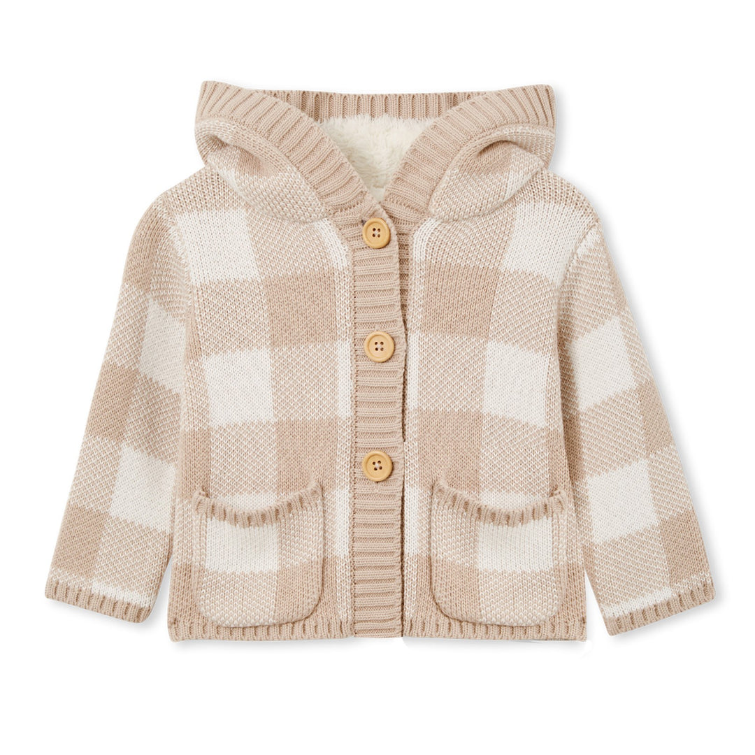 Milky Hooded Jacket - Natural Check