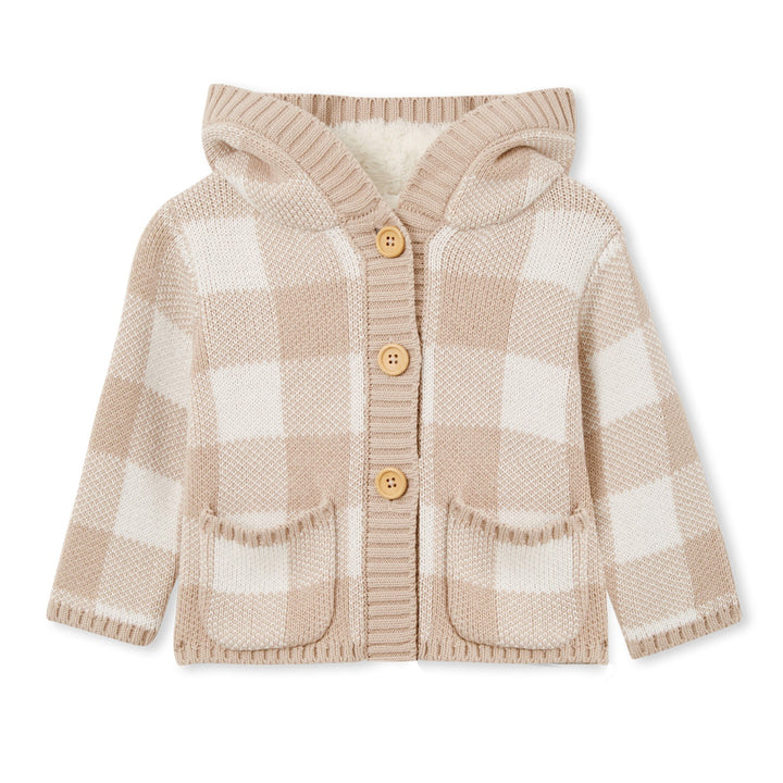 Milky Hooded Jacket - Natural Check