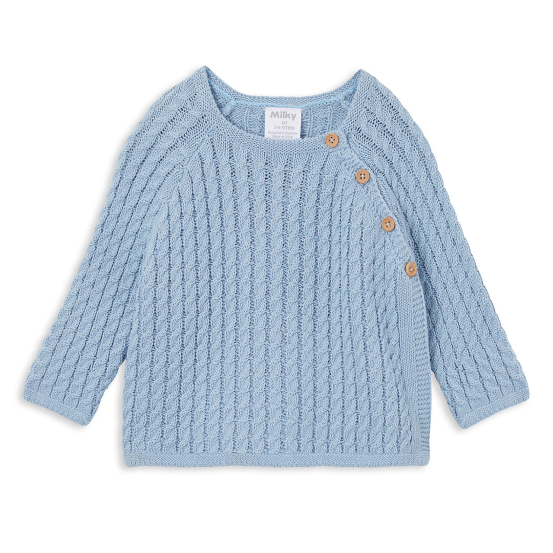 Milky Knit Cardigan - Horizon Blue