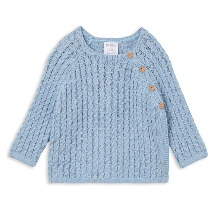 Milky Knit Cardigan - Horizon Blue