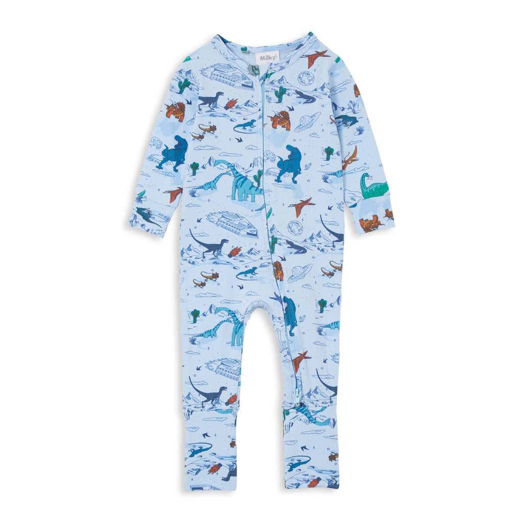 Milky Zip Romper - Space Dino