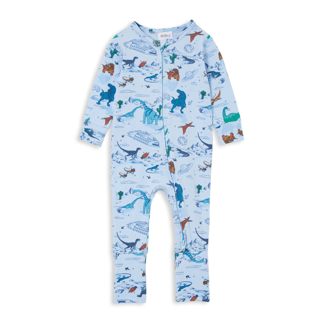 Milky Zip Romper - Space Dino