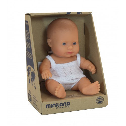 Miniland Anatomically Correct Baby Doll Caucasian Girl, 21 cm