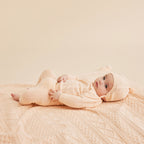 Knitted Mini Cable Bonnet - Blush