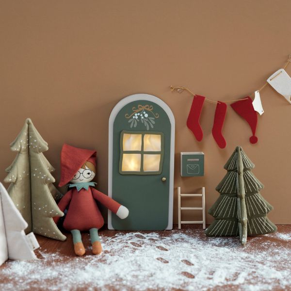 Christmas Elf Door - Green With Light