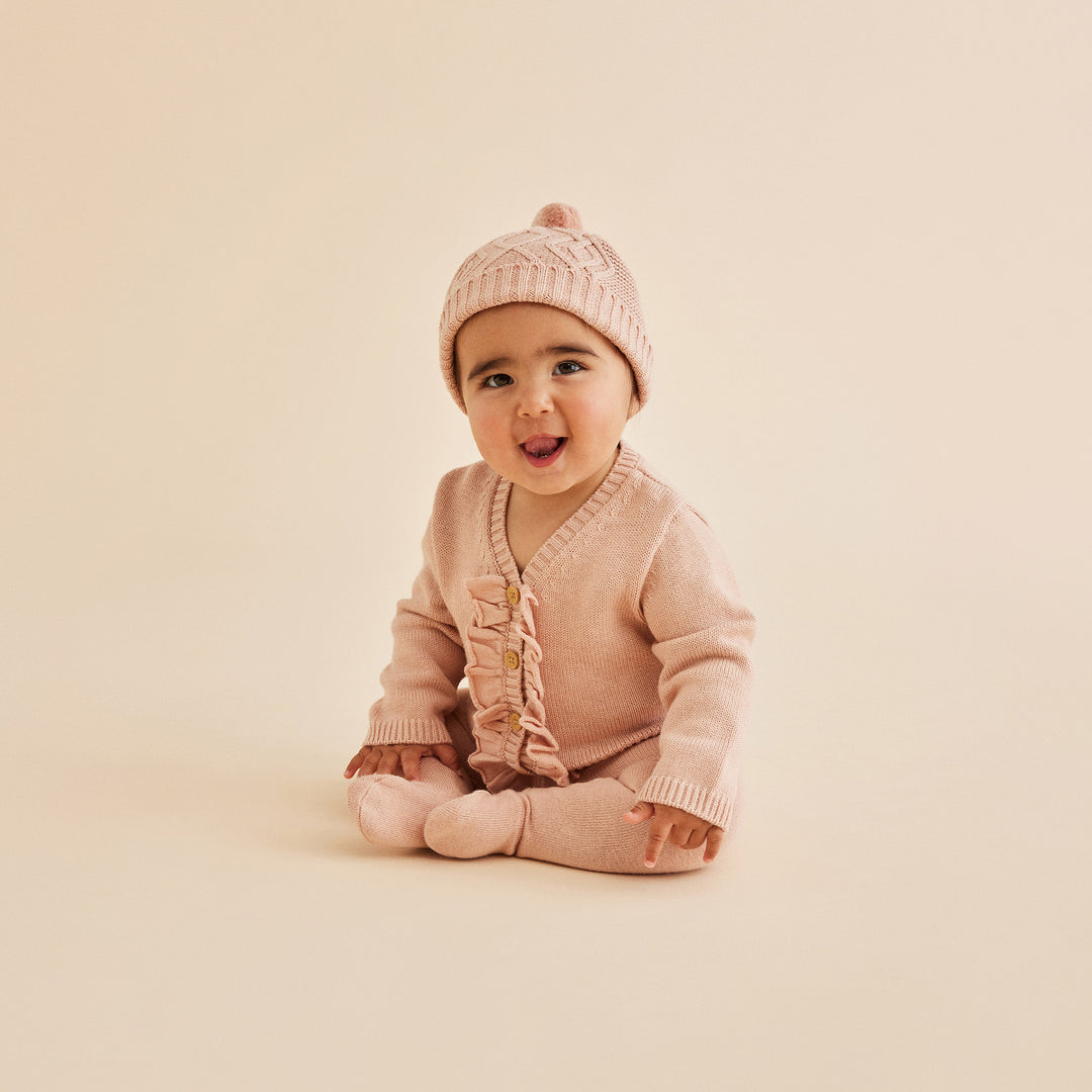 Wilson and Frenchy Knitted Cable Hat - Rose