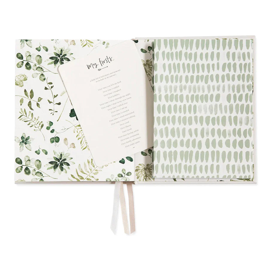 Emma Kate Co. Boxed Linen Cover Luxe Baby Journal - Cloud