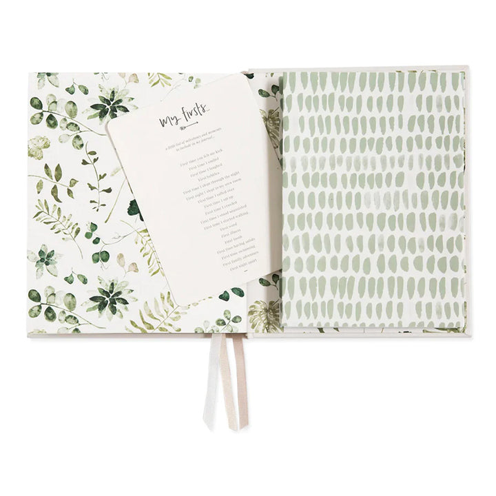 Emma Kate Co. Boxed Linen Cover Luxe Baby Journal - Cloud