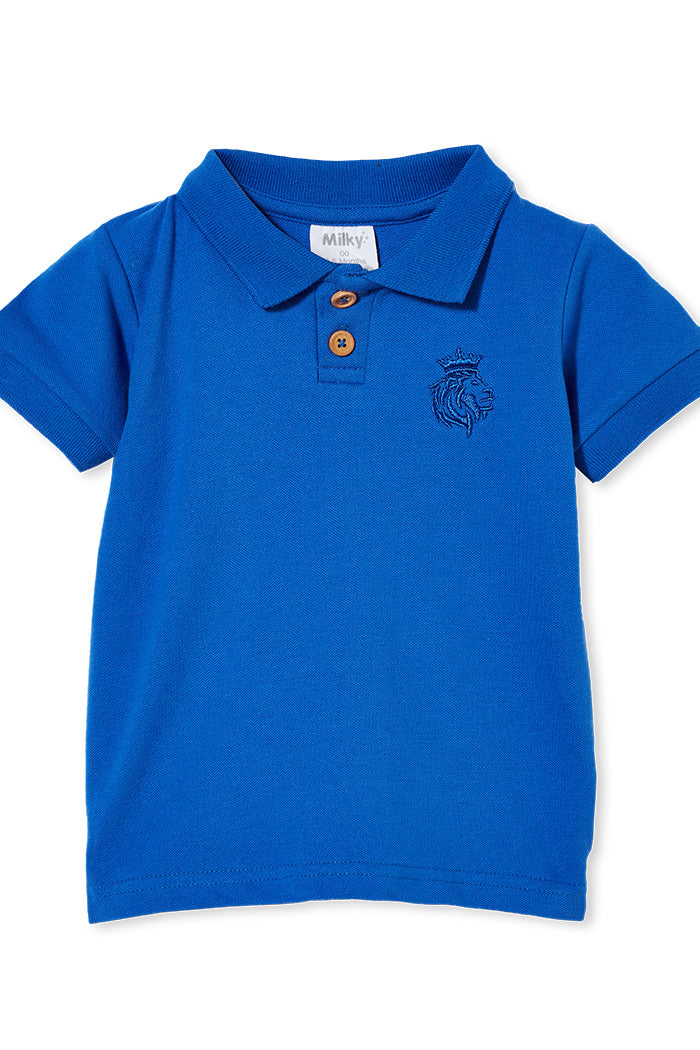 Milky Azure Pique Polo