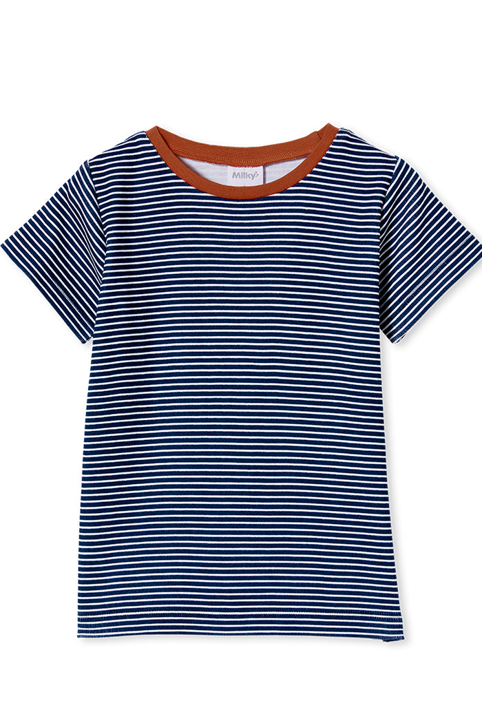 Milky Baby Navy Mini Stripe Tee