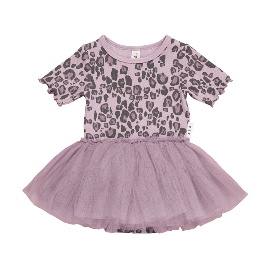 Huxbaby Jaguar Rib Short Sleeve Ballet Onesie - Lilac