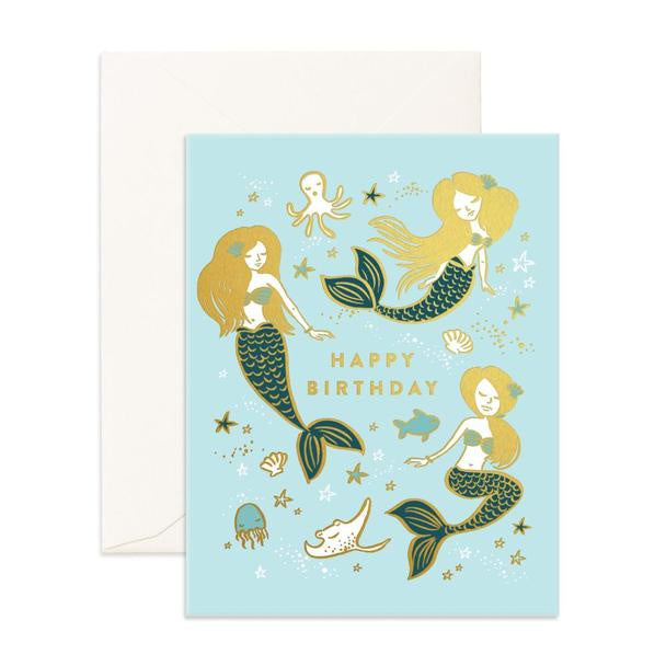 Happy Birthday Mermaids Greeting Card