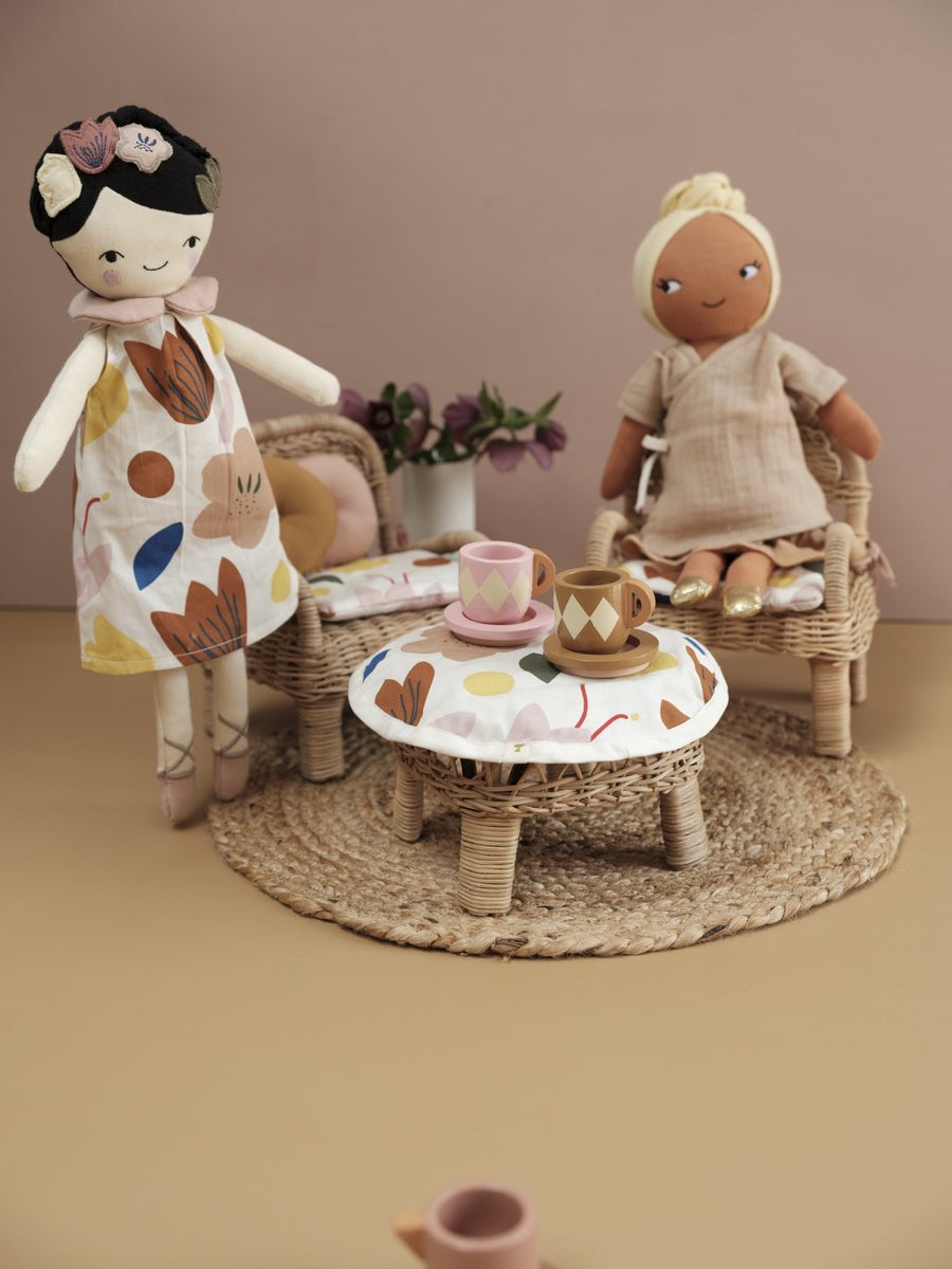 Doll Chair and Table - Rattan