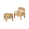Doll Chair and Table - Rattan