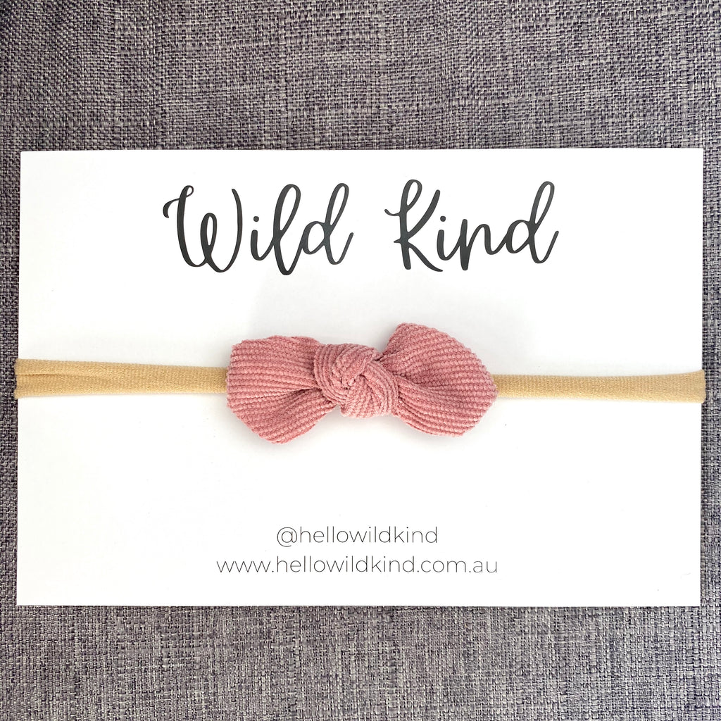 Ida Small Cord Bow - Dusty Pink