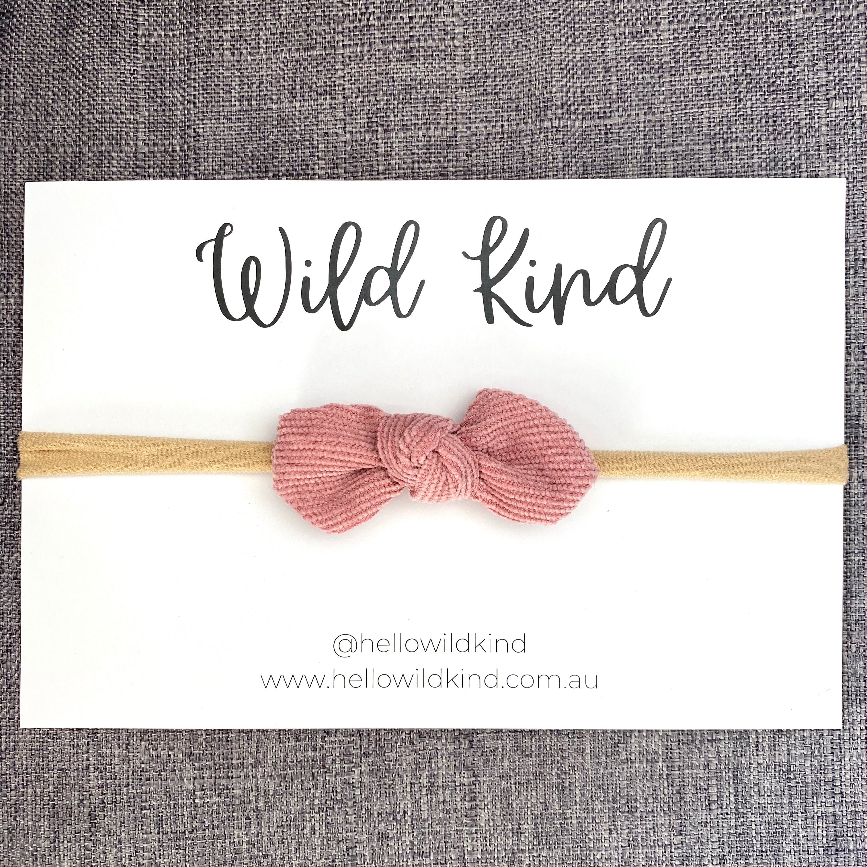 Ida Small Cord Bow - Dusty Pink