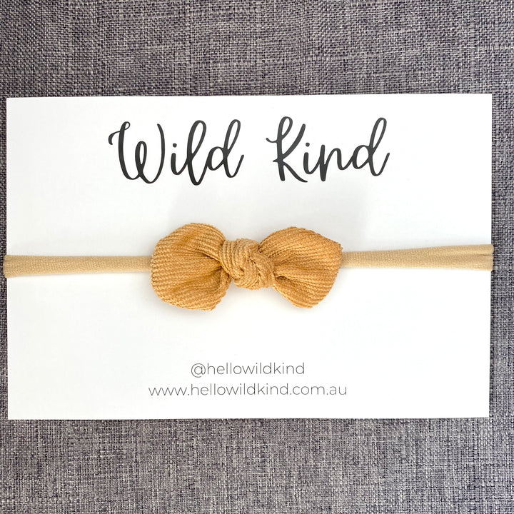 Wild Kind Ida Small Cord Bow - Mustard