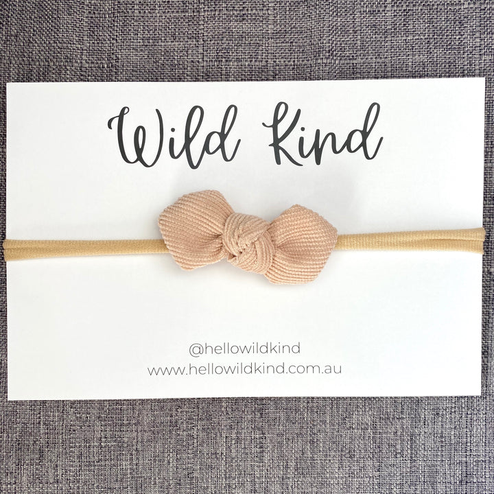 Wild Kind Ida Small Cord Bow - Oatmeal