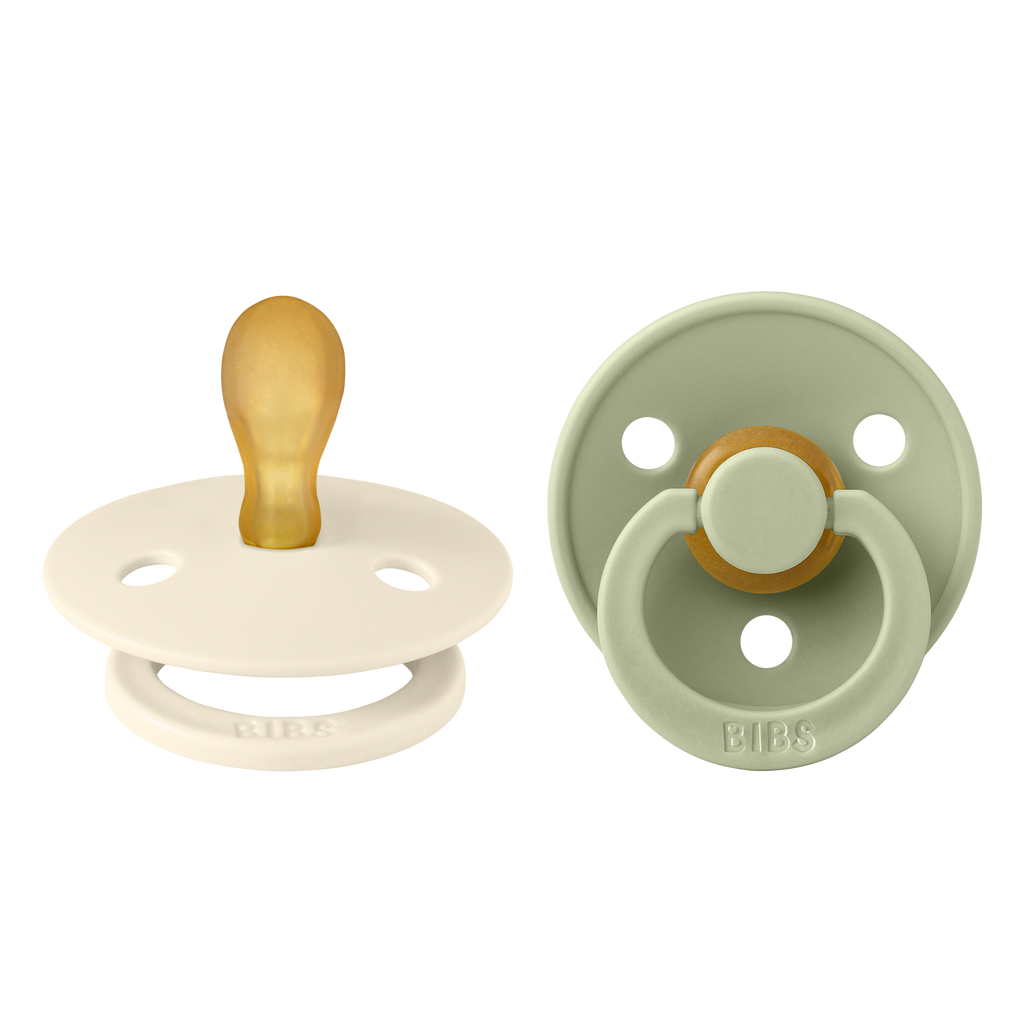 BIBS Colour Symmetrical Pacifier 2 Pack - Ivory/Sage