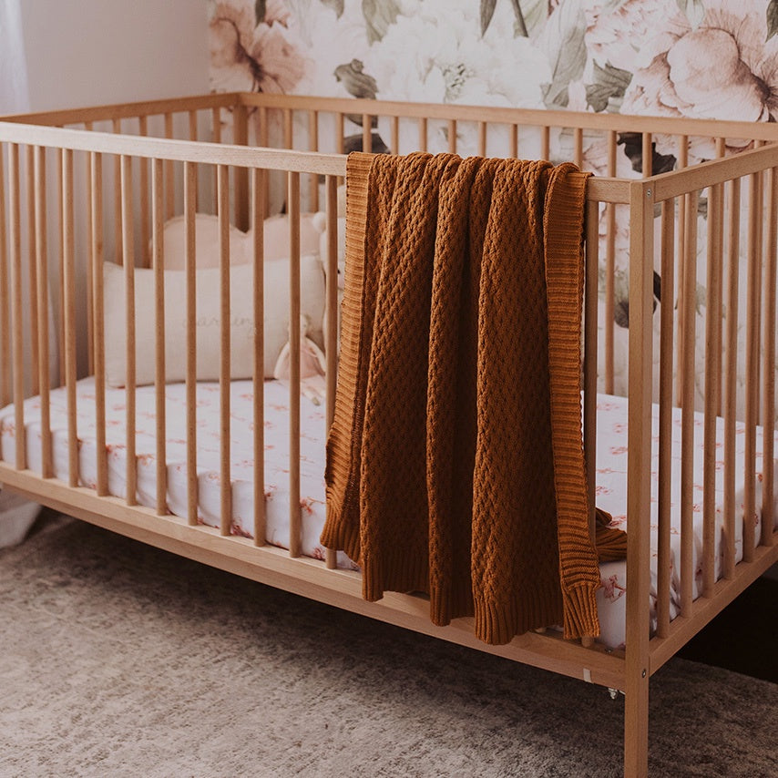 Snuggle Hunny Diamond Knit Baby Blanket - Bronze