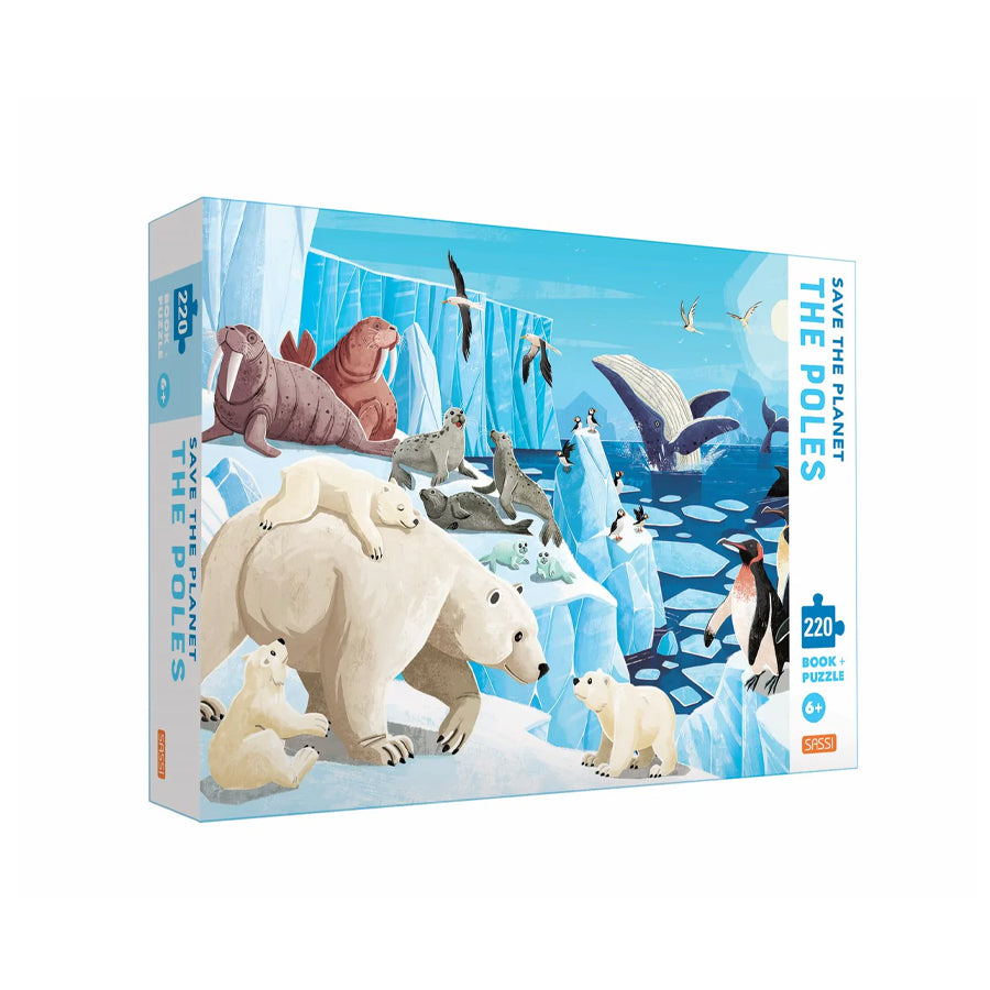 220 Piece Save the Planet Puzzle + Book Set - The Poles