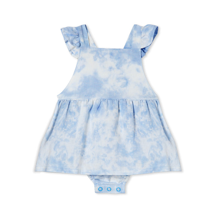 Milky Tie Dye Baby Dress - Baby Blue
