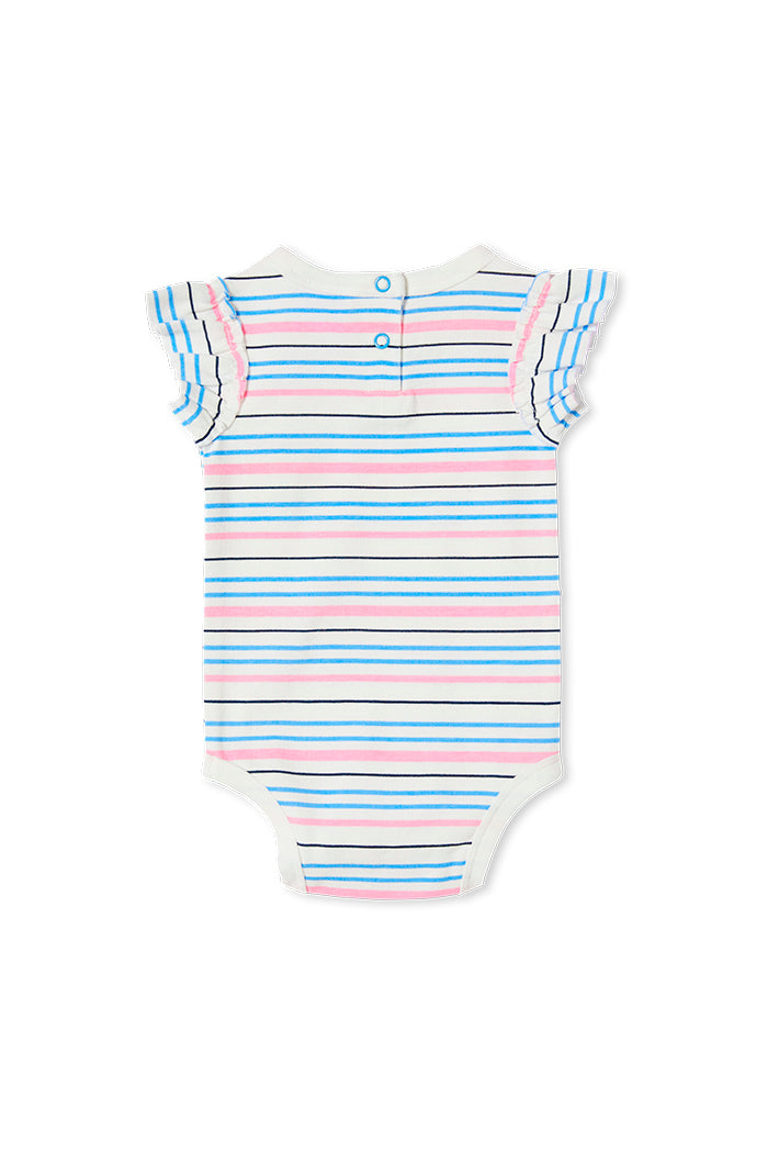Milky Baby Stripe Rib Bubbysuit