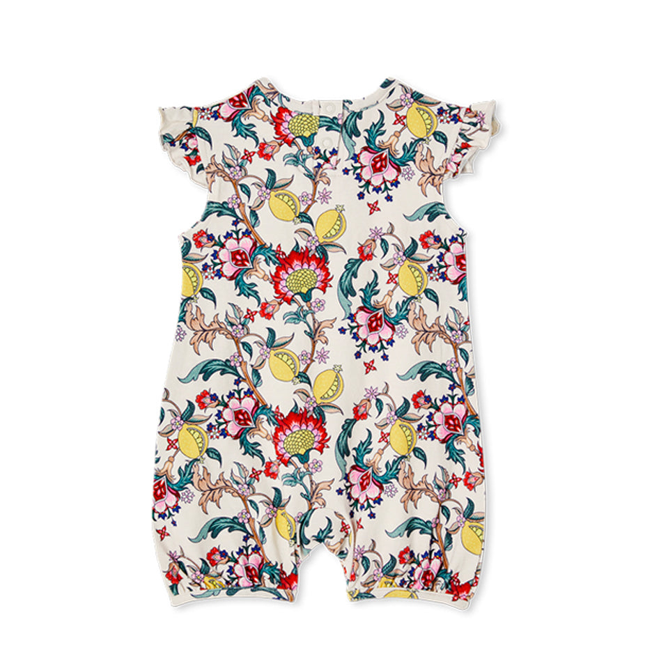 Milky Citrus Floral Romper - Off White