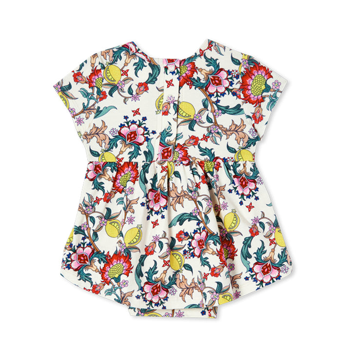 Milky Citrus Floral Baby Dress - Off White