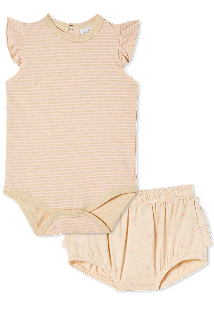 Milky Baby Ballet Pink Stripe Set