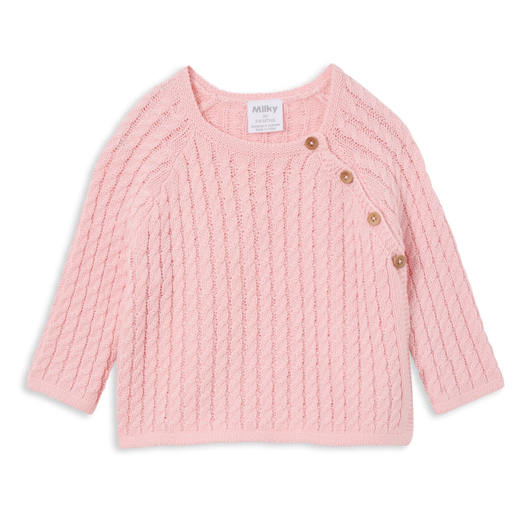 Milky Knit Cardigan - Powder Pink