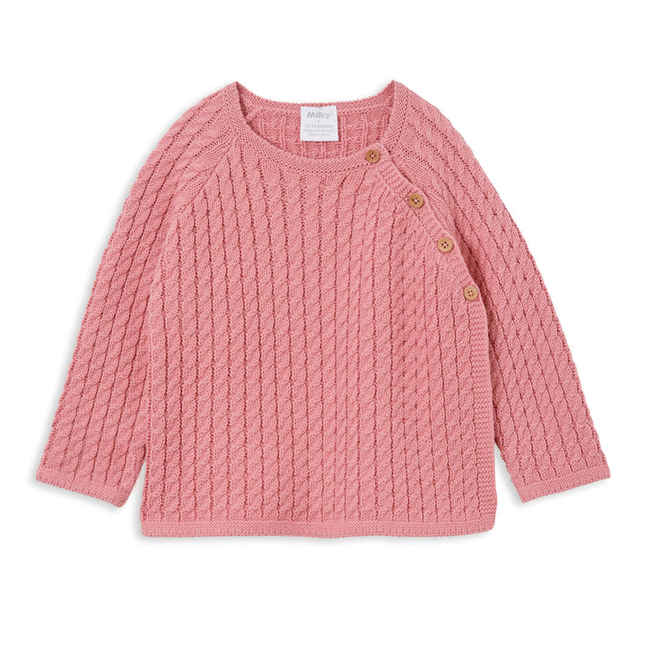 Milky Knit Cardigan - Rose