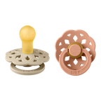 Boheme Pacifier 2 Pack - Vanilla/Peach