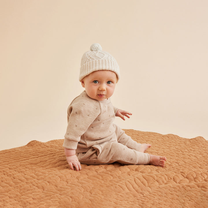 Wilson and Frenchy Knitted Cable Hat - Sand Melange