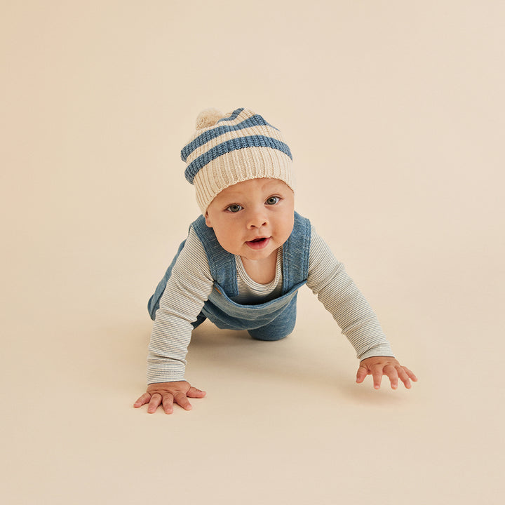 Wilson and Frenchy Knitted Stripe Hat - Bluestone
