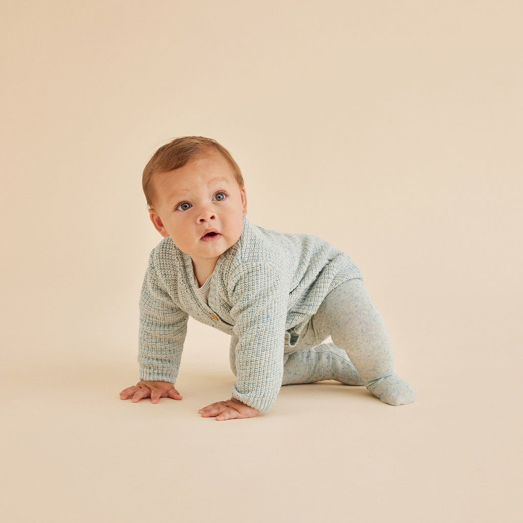 Wilson and Frenchy Knitted Legging with Feet - Bluestone Fleck