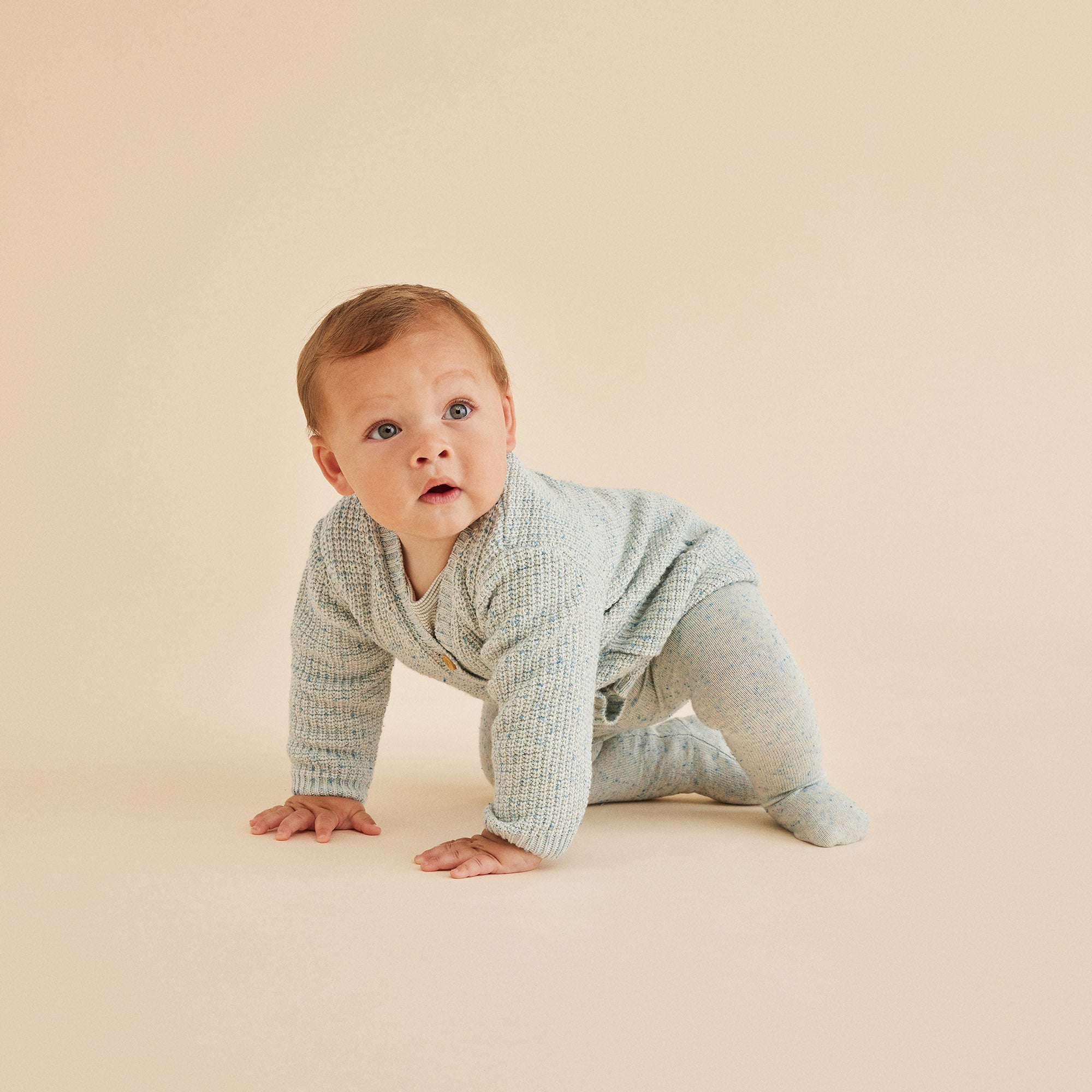 Wilson and Frenchy Knitted Legging with Feet - Bluestone Fleck