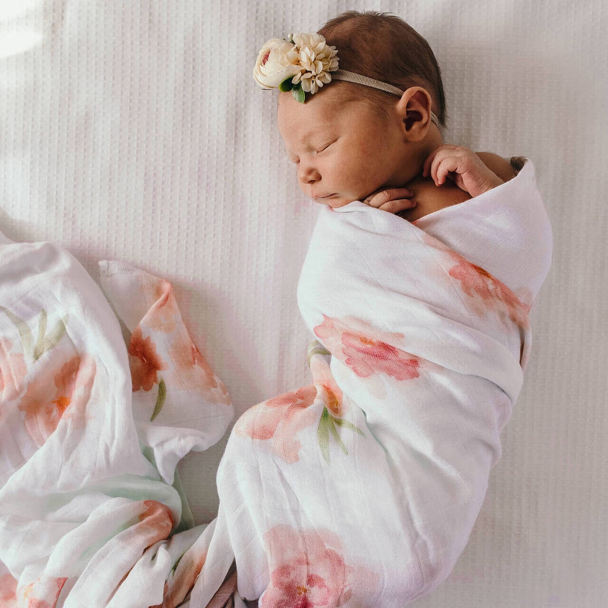 Snuggle Hunny Organic Cotton Muslin Wrap - Sorbet Bloom