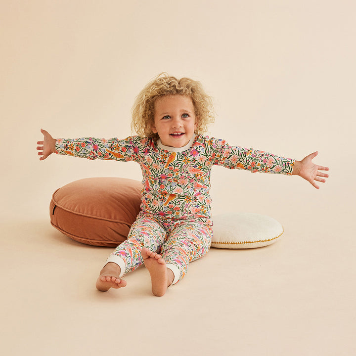 Wilson and Frenchy Organic Long Sleeve Pyjamas - Birdy Floral