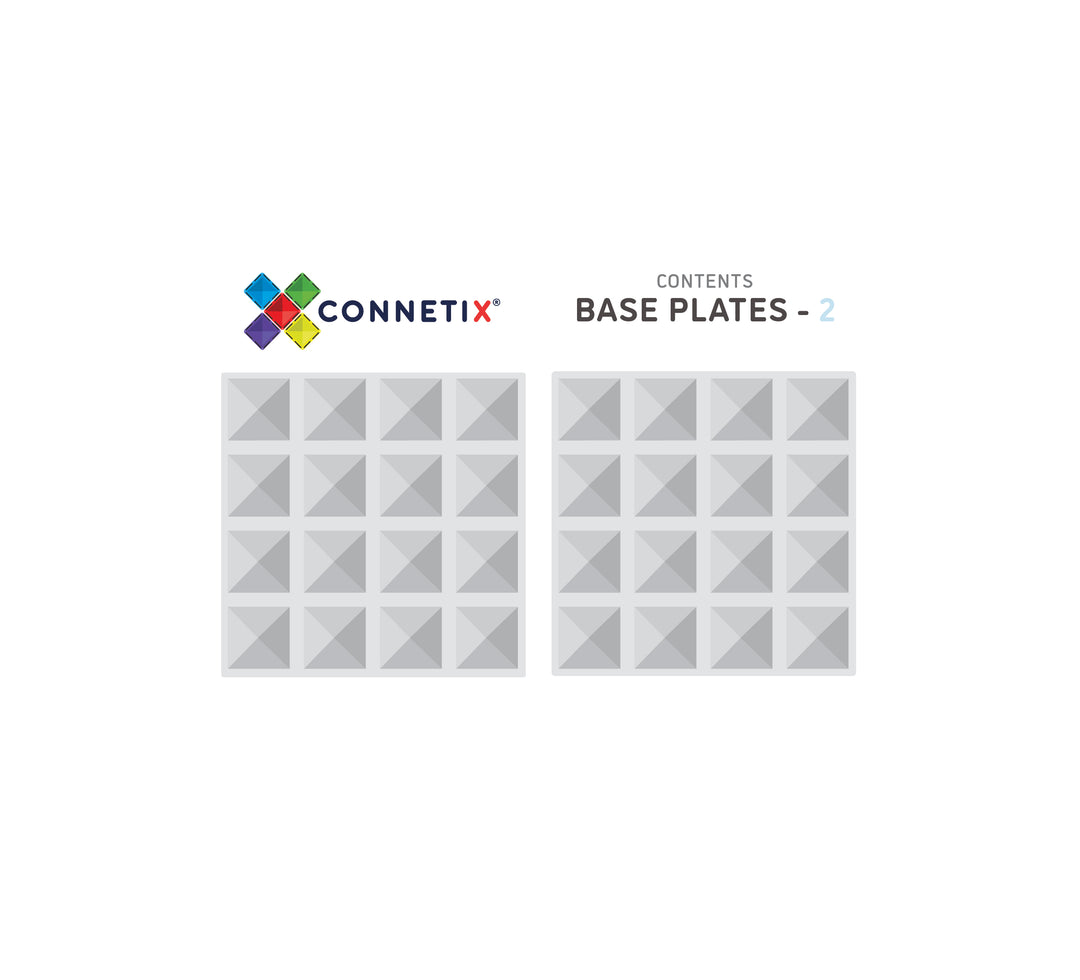 Connetix Tiles - 2 Piece Base Plate Set | Clear