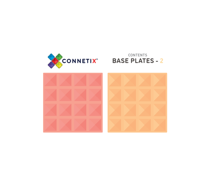 Connetix Tiles - 2 Piece Base Plate Set | Lemon/Peach