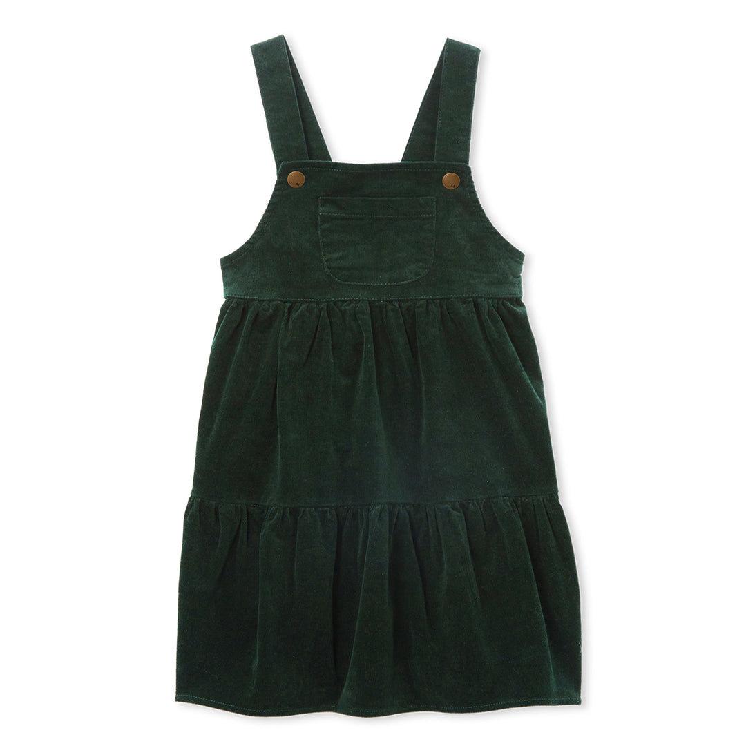 Milky Cord Pinafore - Olive